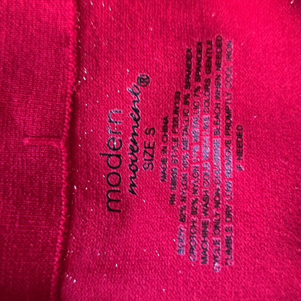 Modern Movement Stretch Seamless Brief Panty Red & Cream Sparkle ⭐️NWT⭐️ - Picture 3 of 6